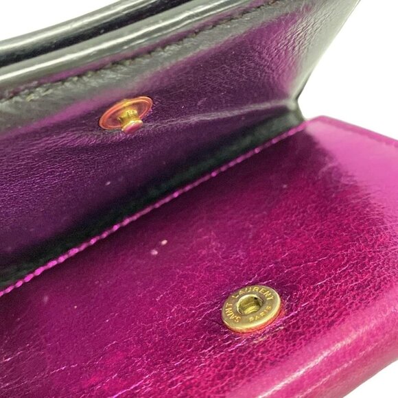 Auth SAINT LAURENT PARIS Tiny Wallet 459784 Pink Leather - Trifold Wallet - Picture 6 of 16